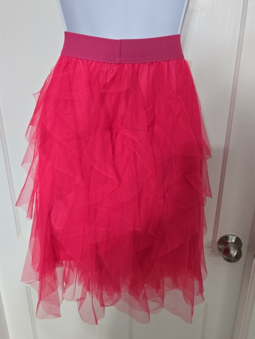 Pink Layered Tulle Midi Fairycore Skirt